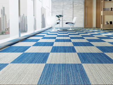 chequer board carpet tiles
